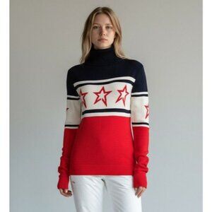 Perfect Moment Chopper Sweater Red Navy Blue NWT - Size M